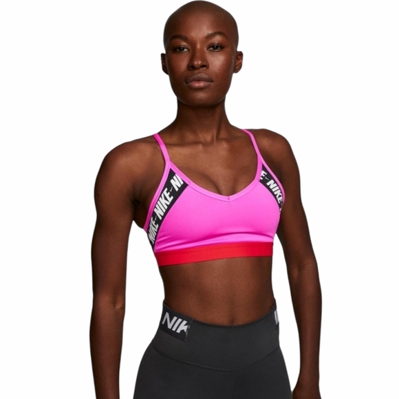 Nike Other - Nike Indy Logo Pink Red Sportsbra Large